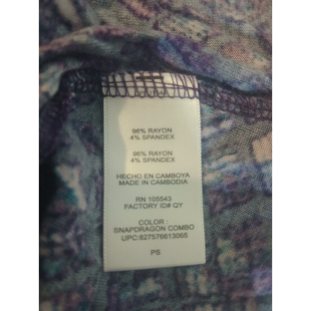 Y2K V-Neck Babydoll Long Sleeve Blouse Purple Tie Dye Whimsigoth Fairy - Picture 4 of 4